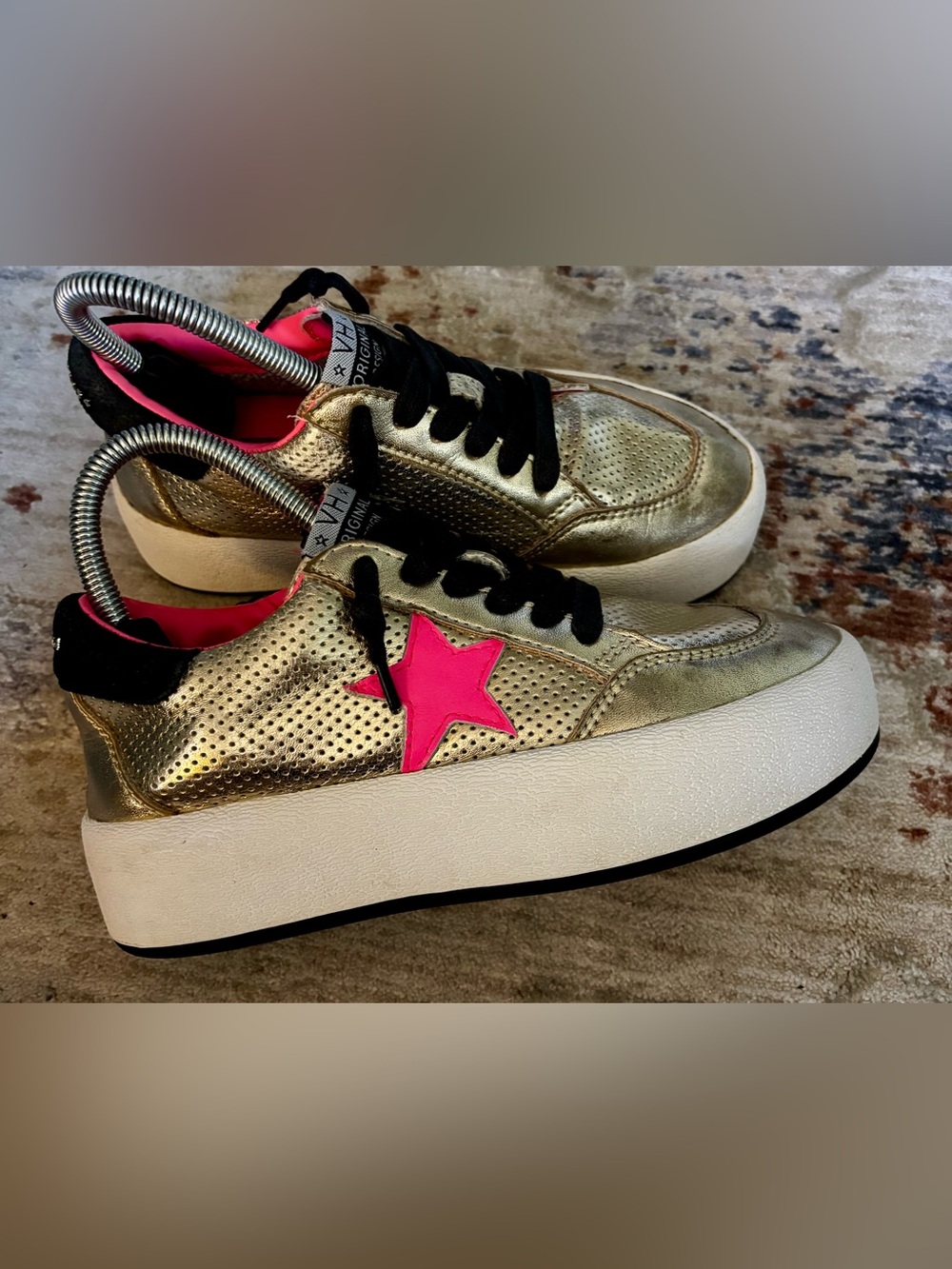 Vintage Havana Balance Washed Gold Platform Sneakers